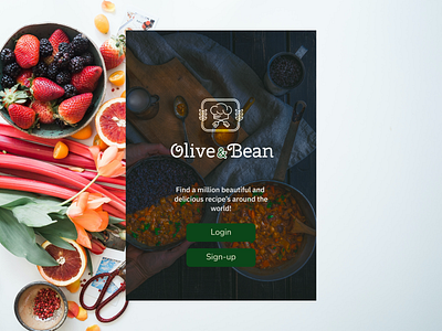 Olive & Bean app branding design graphic design illustration logo recipe tablet typography ui ux vector