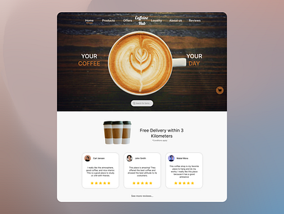 Coffee Shop Landing Page coffee landing page ui ux web designing