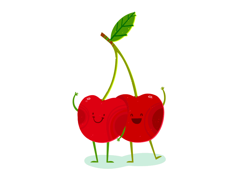 Fruit friends cartoon characters children food friends fruit health illustration kids