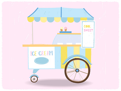 Ice Cream Cart car childhood food icecream illustration summer