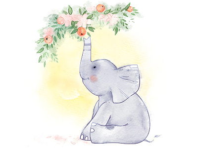 Baby elephant animals baby cute elephant for children illustration illustration for children kids nursery watercolor