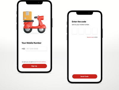 Sign up interface for a delivery app app dailyui delivery design mobile registration signup ui ux