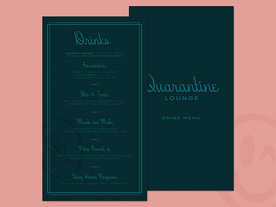 Quarantine Lounge Menu bar branding covid design dribbble lounge menu quarantine type typography