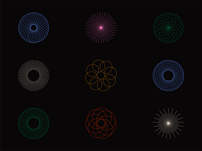 Spirograph Deluxe Set circles design dribbble illustration illustrator line line art pattern repeat spirograph vector