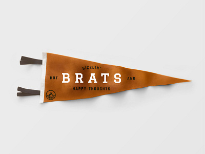 Sizzlin' Hot Brats banner branding brats camp design flag madison pennant summer typography wisconsin