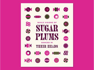 Sugar Plums calendar candy christmas design holiday illustration typography winter