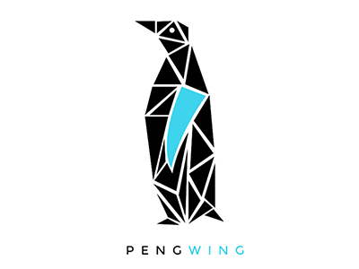 Pengwing blue futuristic geometric graphic design logo logo design penguin triangles