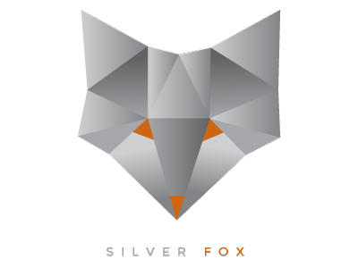 Silver fox fox gradient graphic design logo logo design orange shapes silver triangles