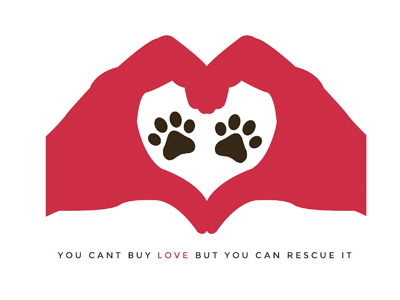 Rescue logo logo design graphic design love paws pink hands dog rescue