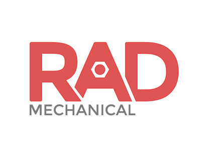 Rad Mechanical graphic design grey logo logo design mechanic rad red white