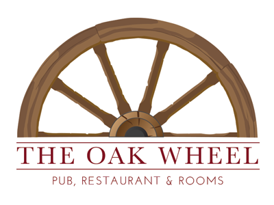 The Oak Wheel brown graphic design logo logo design oak pub restaurant wheel wood