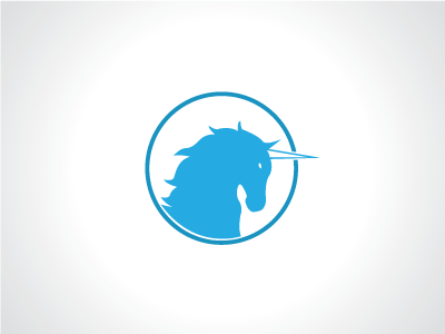 Unicorn Logo blue gradient graphic design logo design unicorn