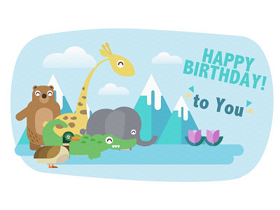 Birthday wish for my love :) sketchflatanimalscard