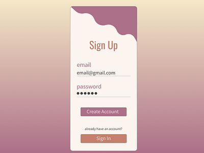 Sing Up 001 dailyui design ui