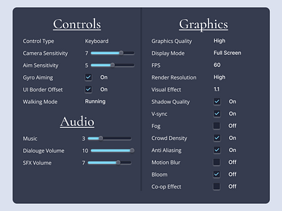 Settings 007 dailyui design ui