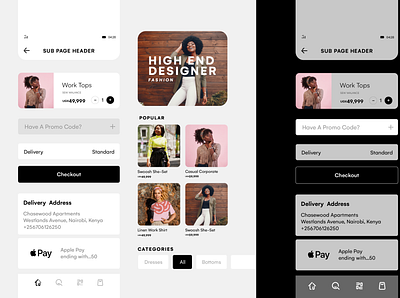 Cadia Fashio Mobile App branding design ecommerce fashion identity mobile app mobile app design ui ux