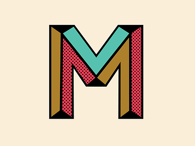 The Letter M alphabet custom typography icon lettering typography