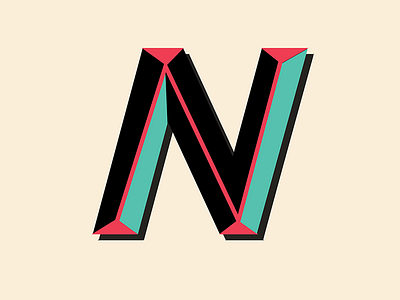 The Letter N alphabet custom typography icon lettering typography