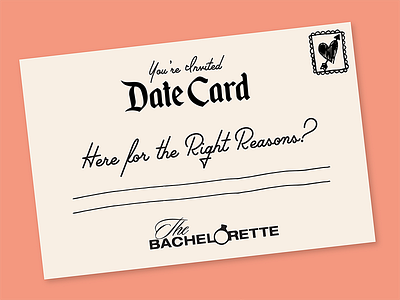 Date Card card chris harrison date date card date night postcard rachel lindsay the bachelor the bachelorette watch party