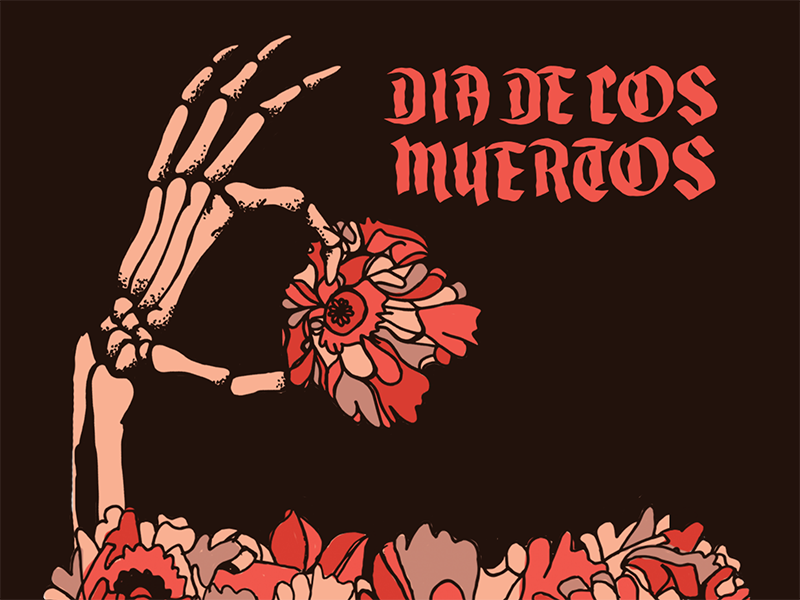 Skeleton Hand bones grave celebration mexico dia de los muertos day of the dead hand holding flower flowers hand spooky halloween skeleton