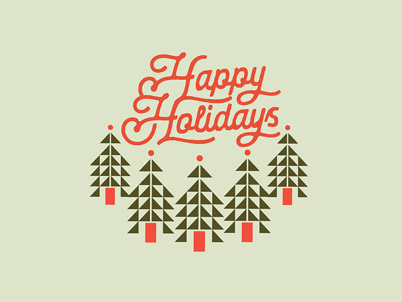 Holiday Card Exploration christmas trees geometric script scandinavian merry christmas holiday card happy holidays christmas holidays