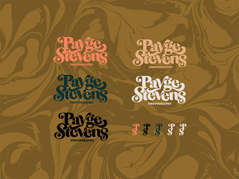 Logo Color Explorations psychedelic radical retro inspired vintage retro seventies brand identity color studies lockups photographer brand photographer logotype
