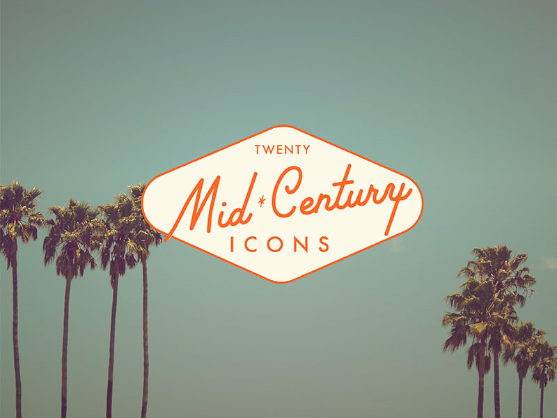 Coming Soon to a Creative Market near you! icons california palm desert midcentury architecture mid century illustration icon set palm springs midcentury modern