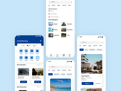 Travel app design