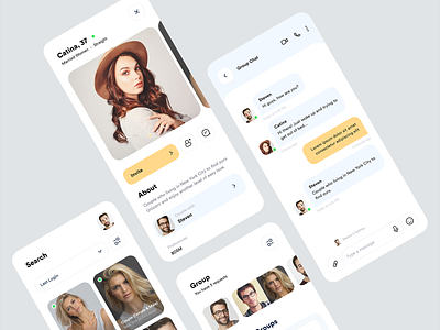 Unicorn naughty app concept app app design application brendox chat chat app clean ui date dating dating app design interface match matching messages minimal ui ui design ux ux design