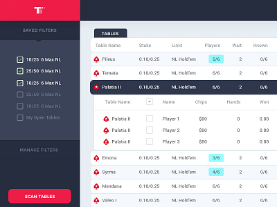 App design for a poker tracking software app app design application dashboard dashboard design t