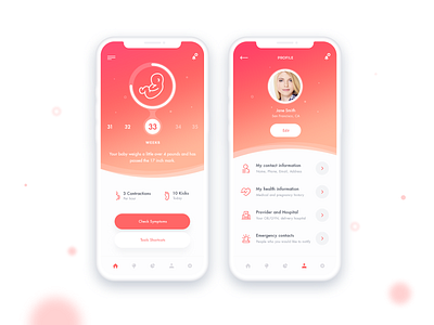 Pregnancy app design app app design application baby baby app interface iphone iphone x labor maternity mock up mother preganancy ui ux