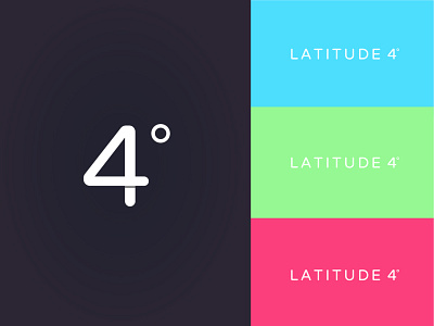 Latitude 4 branding design graphic icon logo mark number personal typography vector