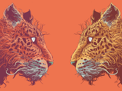 Jaguar animal cat concept art creative illustration creature design feline graphic illustration mark orange personal