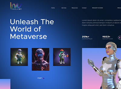 NFT Metaverse | NFT Market Place | Metaverse Website UI adobe xd bitcoin btc case study crypto eth figma metaverse website ui nft market nft metaverse ui nft robots nftart nfts prototype ui uiux usdt web ui website ui design