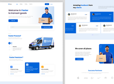 " Faster " Courier service website graphic design ui