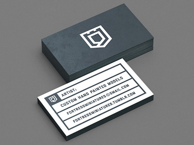 Fortress Miniatures Card branding brotherhood business card design layout logo mark promotion stone toys typography