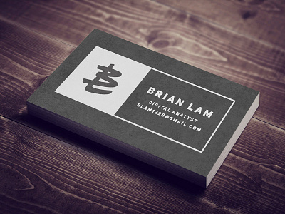 Custom Monogram Business Card: Brian Lam branding business card design hand style layout logo mark monogram promotion typography