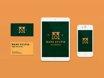 Mark Sylvia Insurance Branding Concept No.2 branding business card identity insurance ipad iphone layout lockup logo mockup typography