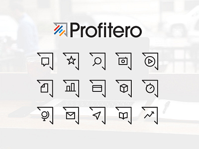 Profitero Iconography branding design iconography icons logo profitero
