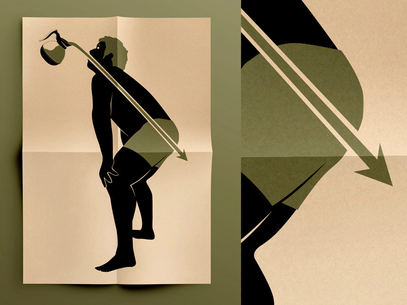 "Coffee Goes Right Through Me" by Charlie Coombs on Dribbble