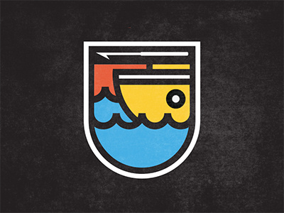 Ocean Badge badge branding harpoon icon logo mark monoline ocean ship