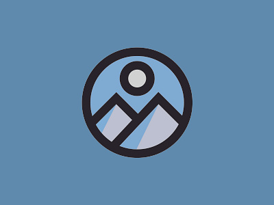 Mountain Icon. badge camping hiking icon iconography minimalist mountain outdoors sun