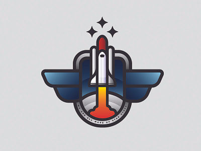 Star Stuff. astronomy badge branding carl sagan icon lockup shuttle space stars wings