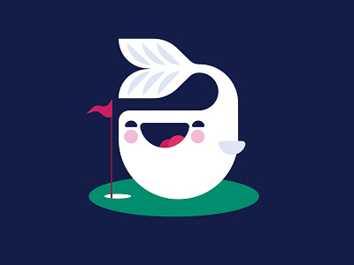 Cute Challenge: Whale playing golf. adorable cute drawing fish flag golf illustration mini golf whale