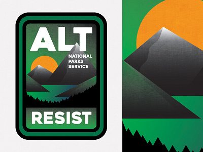 ALT National Parks Service Badge badge icon mountains national park nature park ranger preserve protect resist rogue ranger