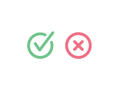 Right And Wrong check correct error green icon no red right wrong x yes