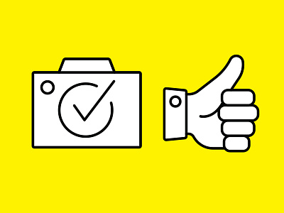 Verified Photo Icon camera certification check icon lemon photo thumbs up verified yellow