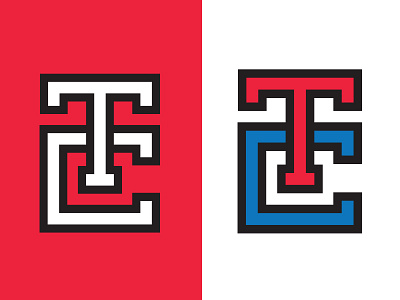 TC Sports Monogram blue c college football icon lockup logo monogram red sports t university