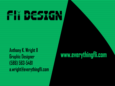 Fli Design, LLC. Card Front businesscards graphicdesign logo