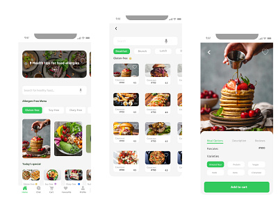 Allergen-free food app app branding design graphic design ui ux